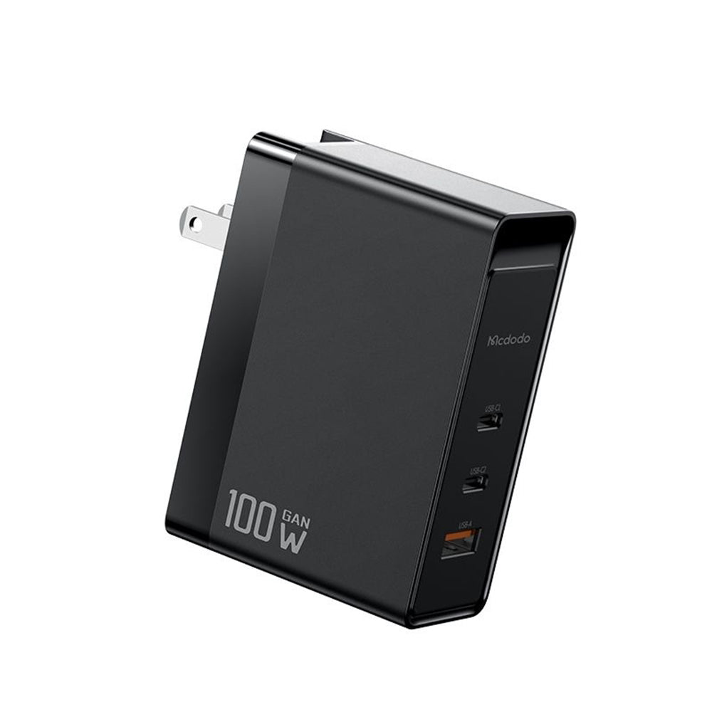 Caricabatterie da rete McDodo CH-8101 Pro Nuc AR Power Travel, 100W, 5A, 1 x USB-A - 2 x USB-C, Nero