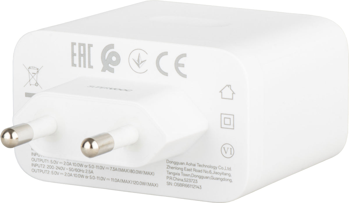 Caricatore da rete OnePlus, 120W, 1 x USB-A, Bianco