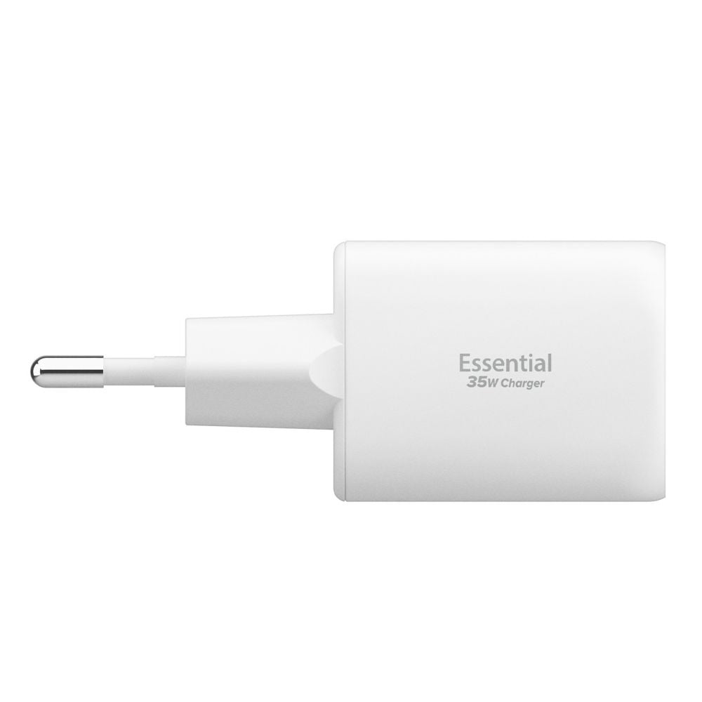 Caricabatterie Rete Spigen Essential, 35W, 3A, 1 x USB-A - 1 x USB-C, Bianco