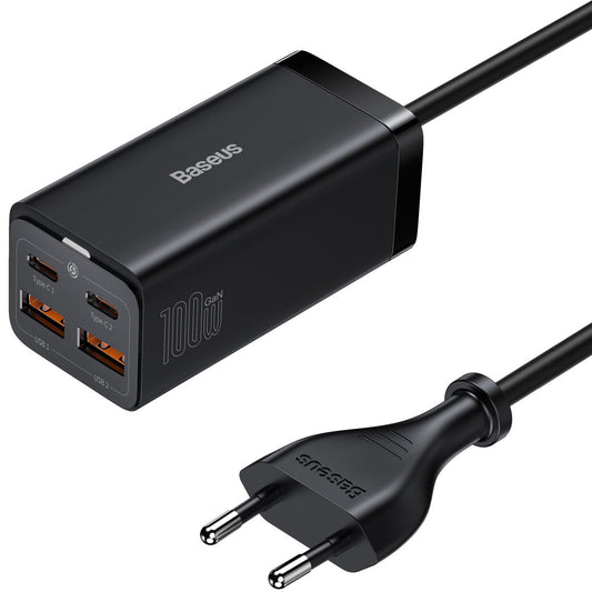 Caricabatterie Stazione Baseus GaN3 Pro, 100W, 5A, 2 x USB-A - 2 x USB-C, Nero CCGP000101