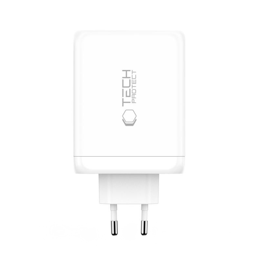 Caricabatterie Rete Tech-Protect NC200W-GAN, 200W, 5A, 1 x USB-A - 3 x USB-C, Bianco