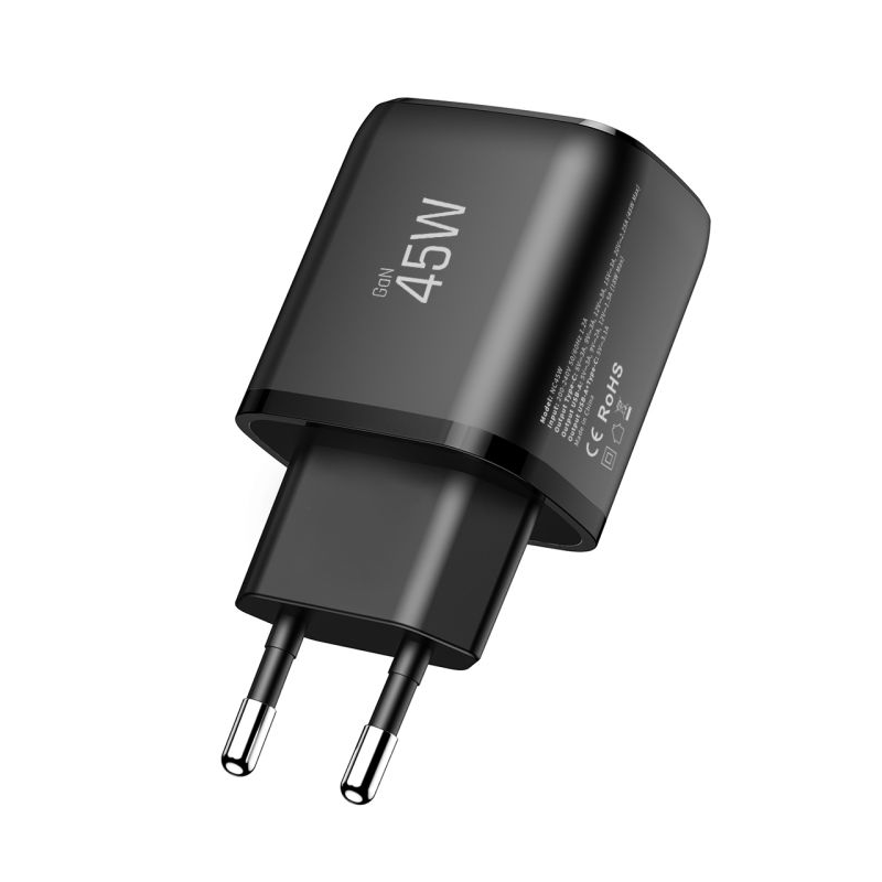 Caricabatterie Rete Tech-Protect NCA45W, 45W, 3A, 1 x USB-A - 1 x USB-C, Nero