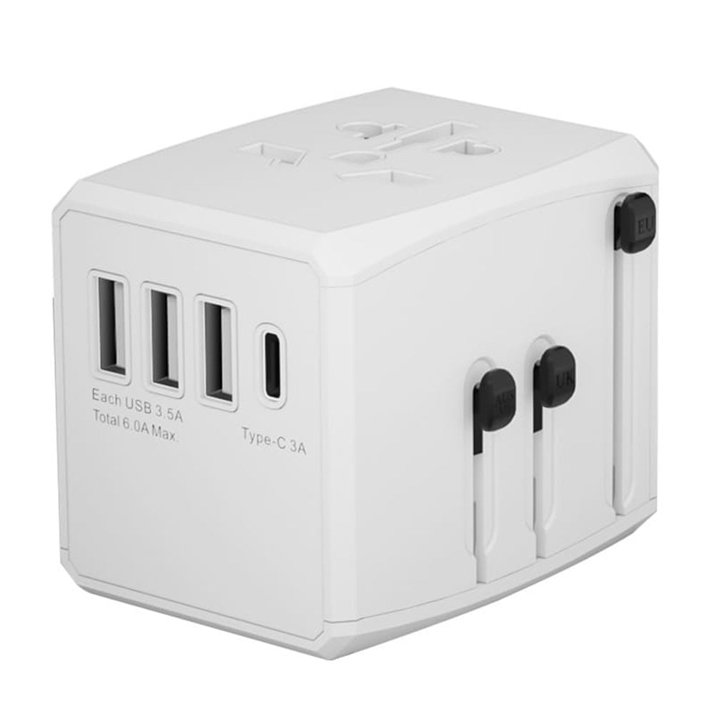 Caricabatterie da Rete Techsuit HHT904-B3 Travel, 30W, 3A, 3 x USB-A - 1 x USB-C, Bianco