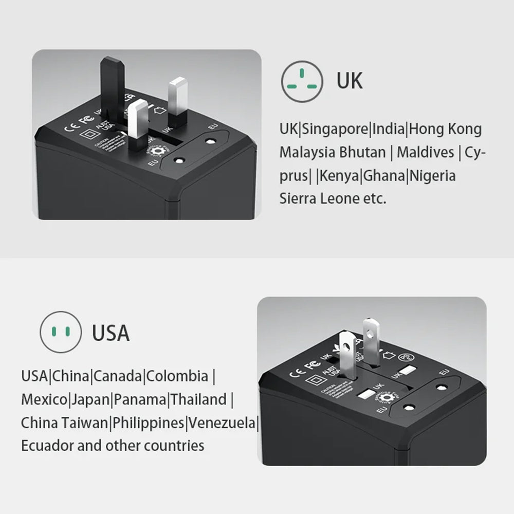 Caricabatterie da Rete Techsuit HHT904-W2 Travel, 20W, 3A, 2 x USB-A - 2 x USB-C, Bianco