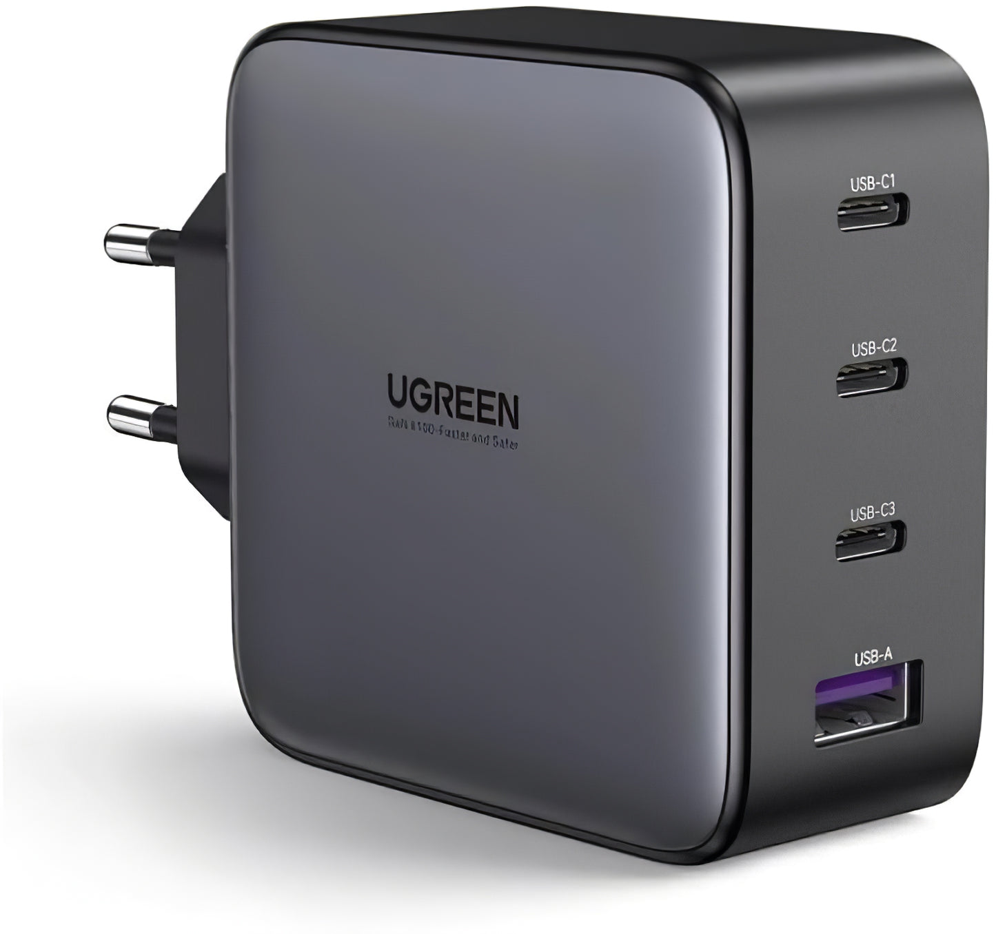 Caricabatterie di rete UGREEN CD226, 100W, 3A, 1 x USB-A - 3 x USB-C, nero