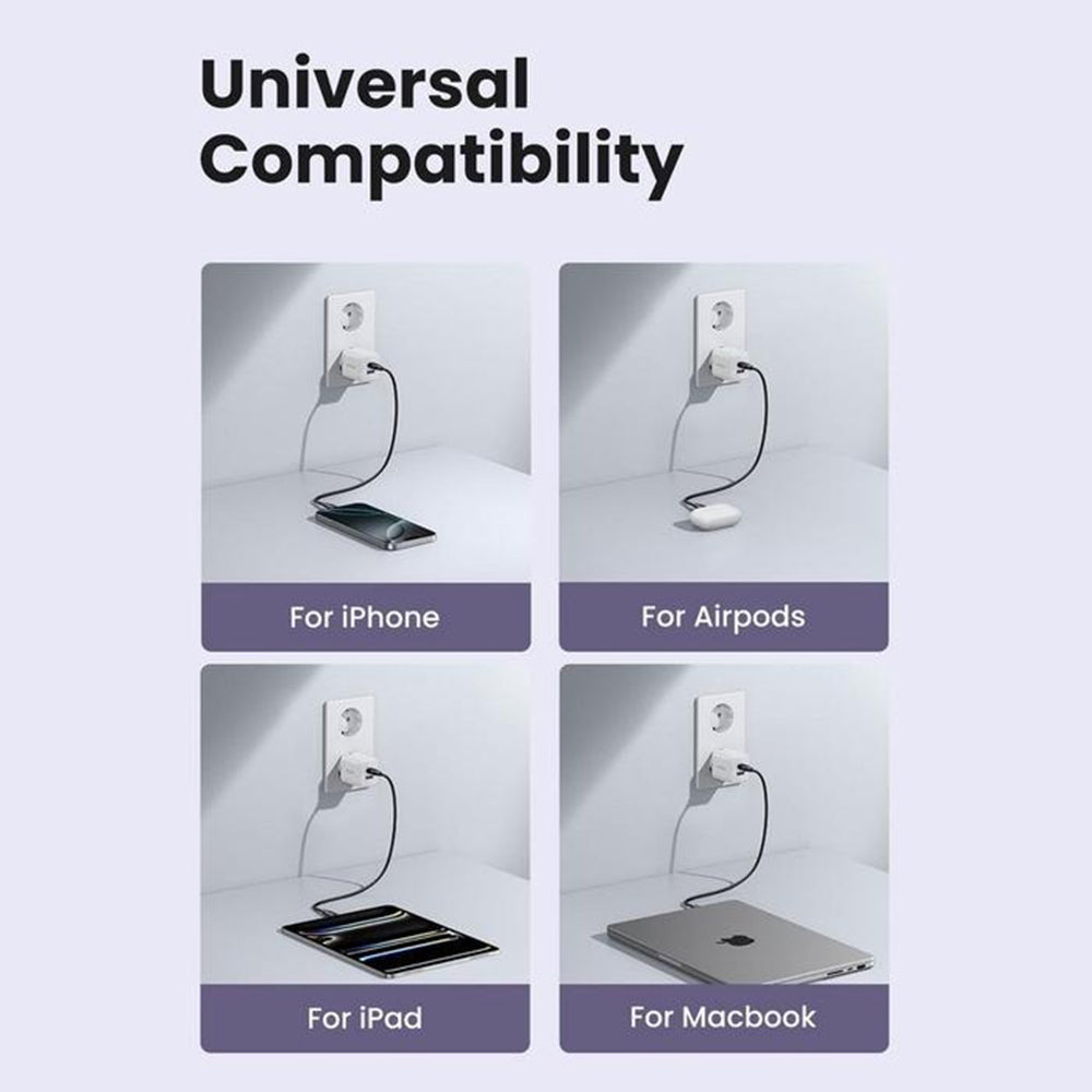 Caricabatterie Rete UGREEN X516, 30W, 3A, 1 x USB-A - 1 x USB-C, Blu