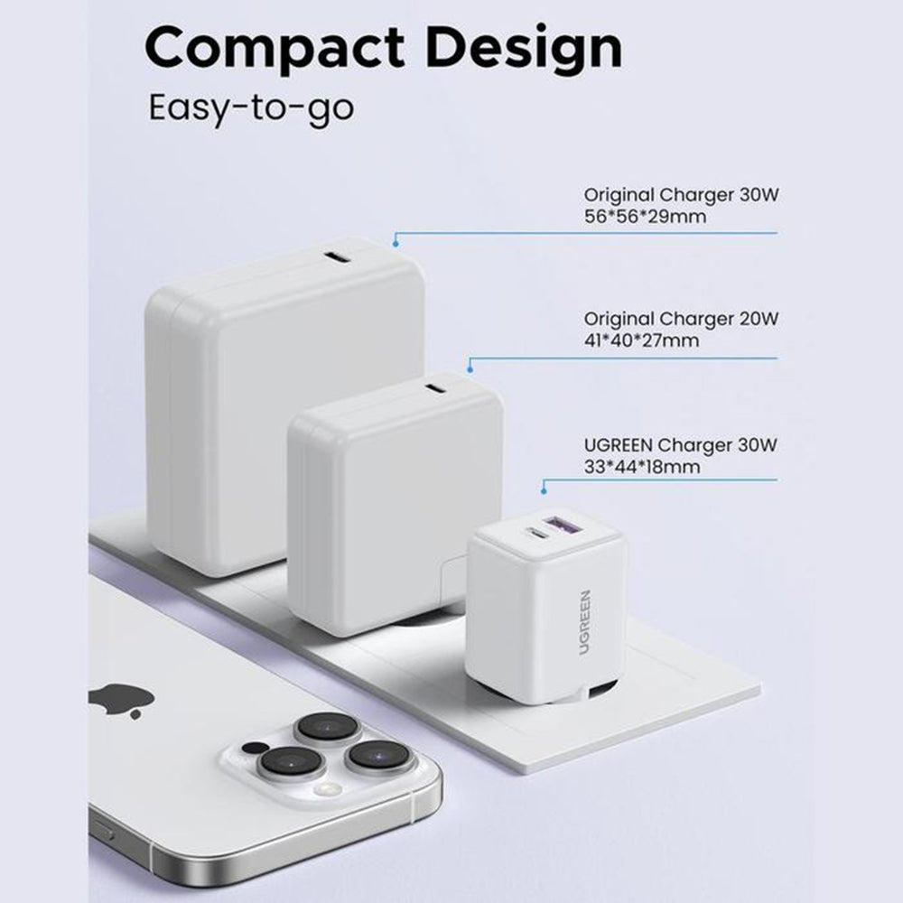 Caricabatterie da rete UGREEN X516, 30W, 3A, 1 x USB-A - 1 x USB-C, Rosa