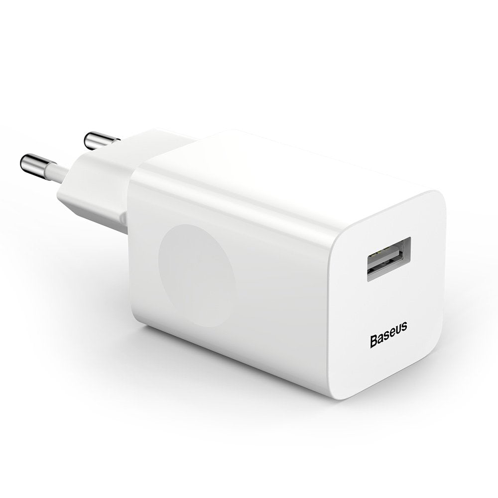 Baseus Network Charger, 24W, 3A, 1 x USB-A, White CCALL-BX02