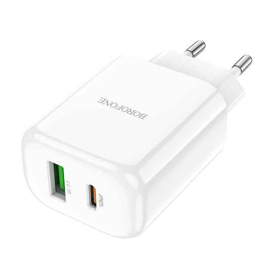 Borofone BBN4 Potential Network Charger, 20W, 3A, 1 x USB-A - 1 x USB-C, White