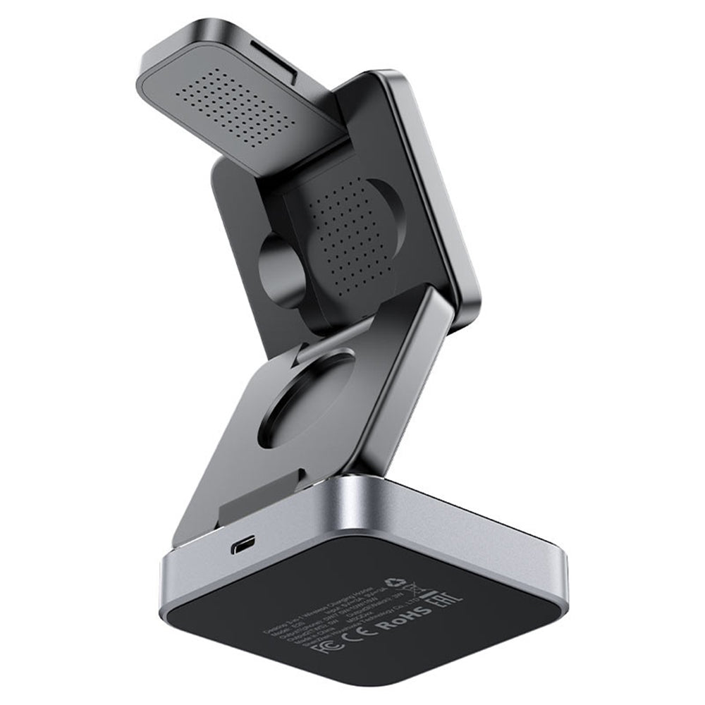 Caricabatterie Wireless Retea Acefast E21 3in1, 23W, 1.67A, Grigio