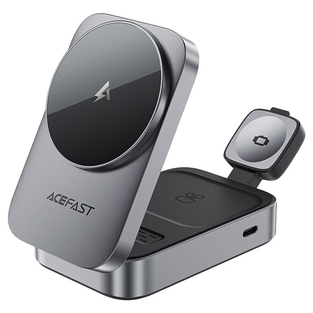 Caricabatterie Wireless Rete Acefast E22 3in1, 22.5W, 1.67A, Grigio