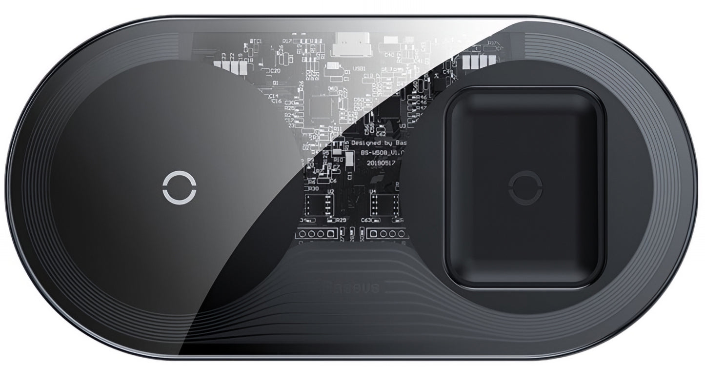 Caricabatterie Rete Wireless Baseus Simple 2in1, 15W, 1.67A, Trasparente WXJK-A01