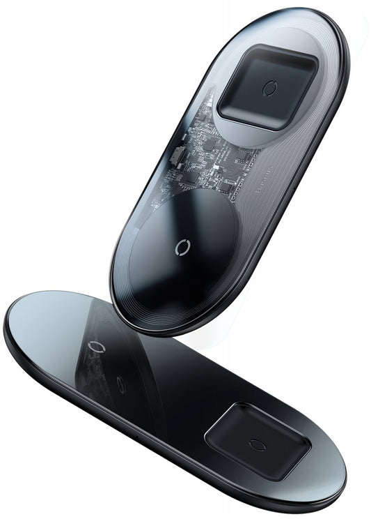 Caricabatterie Rete Wireless Baseus Simple 2in1, 15W, 1.67A, Trasparente WXJK-A01