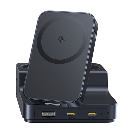 Caricabatterie Stazione Baseus Nomos ND11 QI 6in1, 67W, 3.35A, 1 x USB-A - 2 x USB-C - 2 x Schuko, Nero P80015804213-00