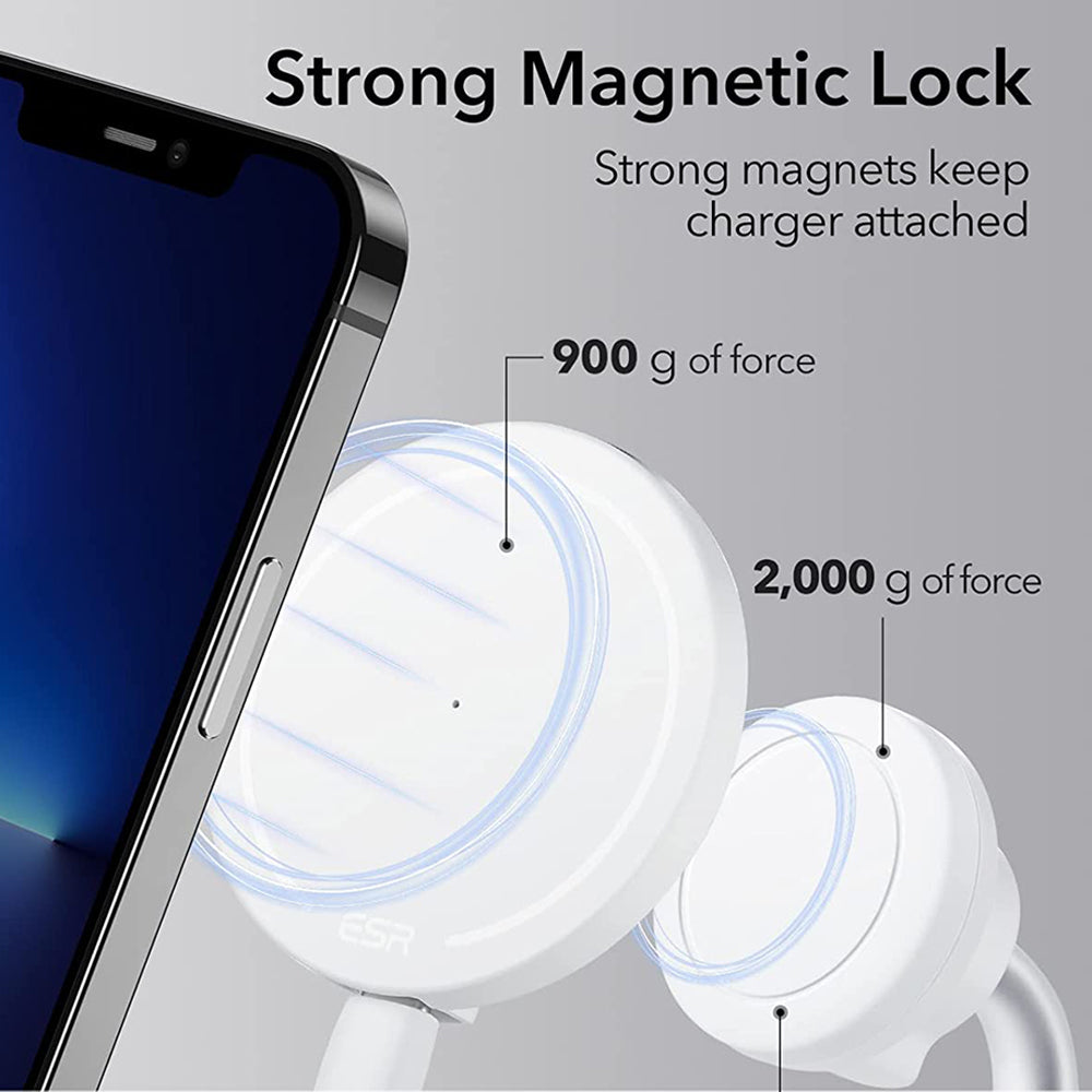 Caricabatterie Wireless ESR HaloLock Shift, 15W, 1.67A, Bianco