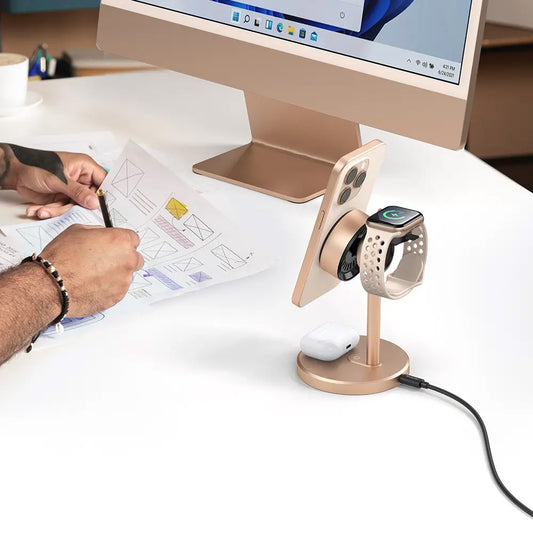 Caricabatterie Wireless McDodo CH-2463 Swan 3in1, 22.5W, 1.67A, Dorato