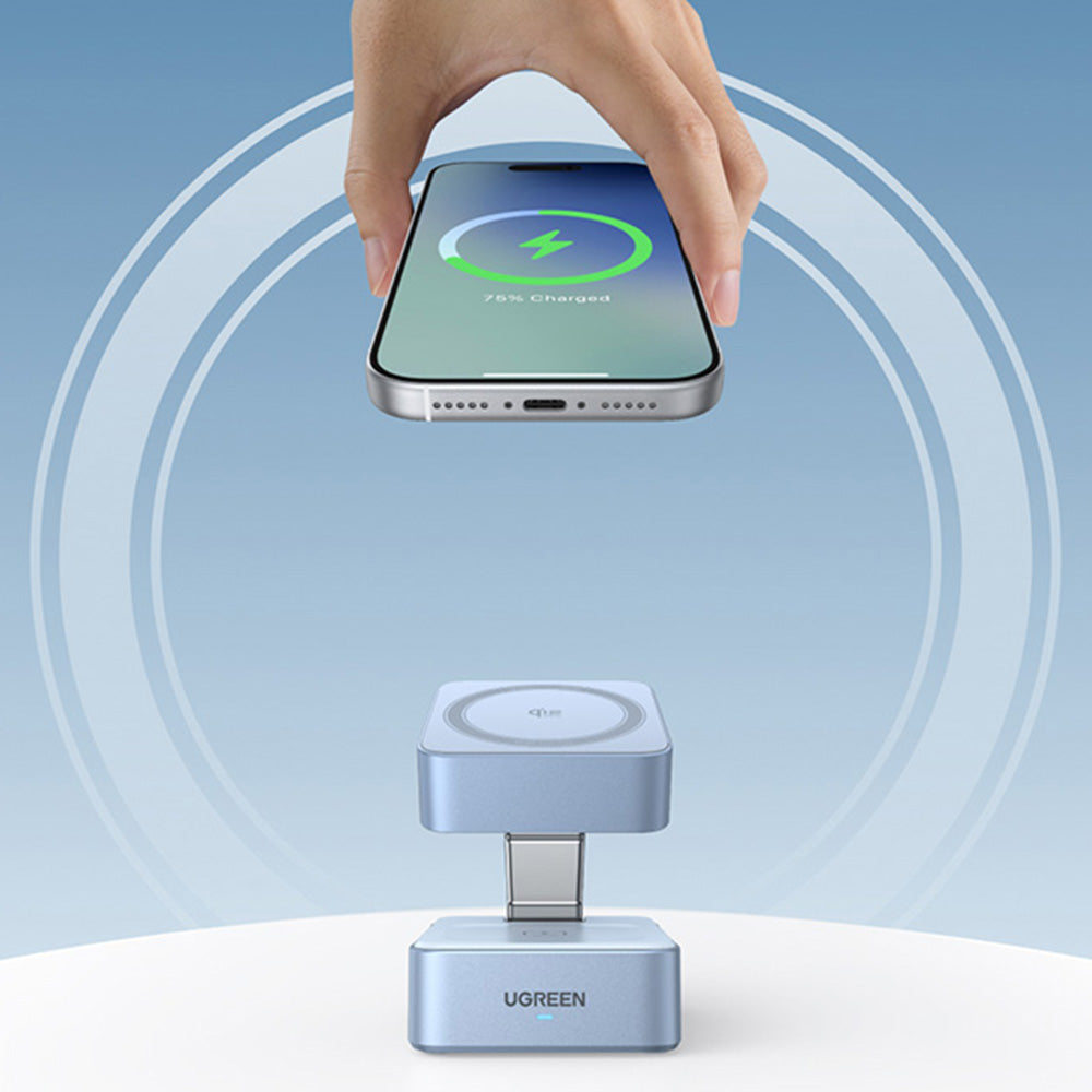 Caricabatterie Wireless UGREEN W752 2in1, 35W, 3A, 1 x USB-C, Blu