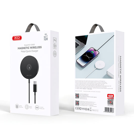 Caricatore di rete wireless XO Design CX022, 15W, 1,67A, nero