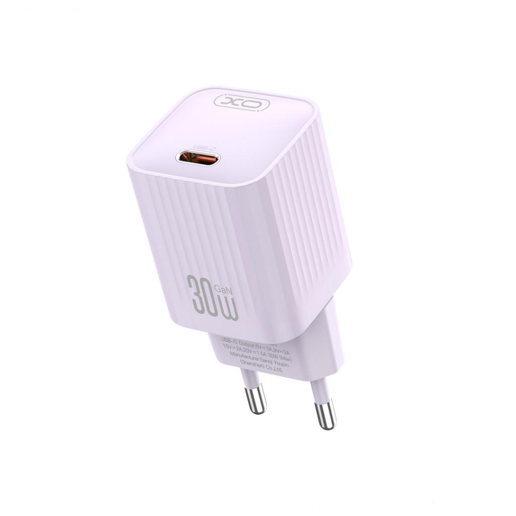 Caricatore da rete XO Design L148, 30W, 3A, 1 x USB-C, Viola