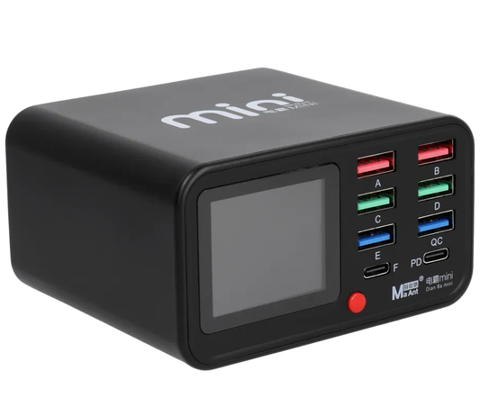 Caricabatterie Stazione MaAnt Dianba Mini, 75W, 2 x USB-C - 6 x USB-A, Nero