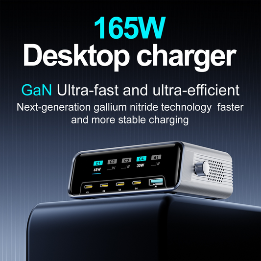 Caricatore Stazione OEM WLX-60G, 140W, 5A, 1 x USB-A - 4 x USB-C, Grigio