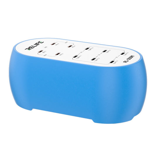 Caricatore Stazione Relife RL-309M, 72W, 10 x USB-C, Blu