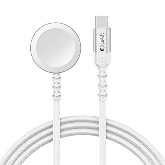 Tech-Protect MC01 Caricabatterie wireless Ultraboost per Apple Watch Series, bianco