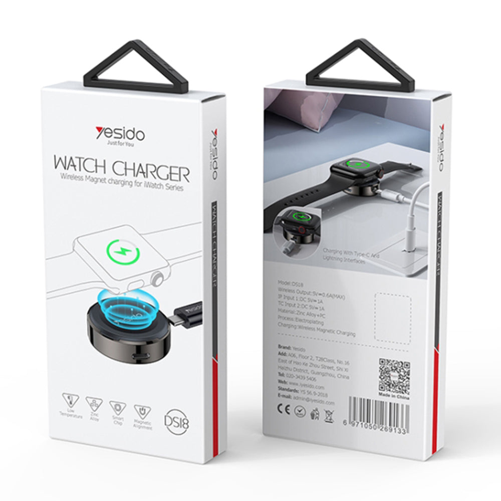 Caricabatterie Wireless Yesido DS18 per Apple Watch Series, Nero