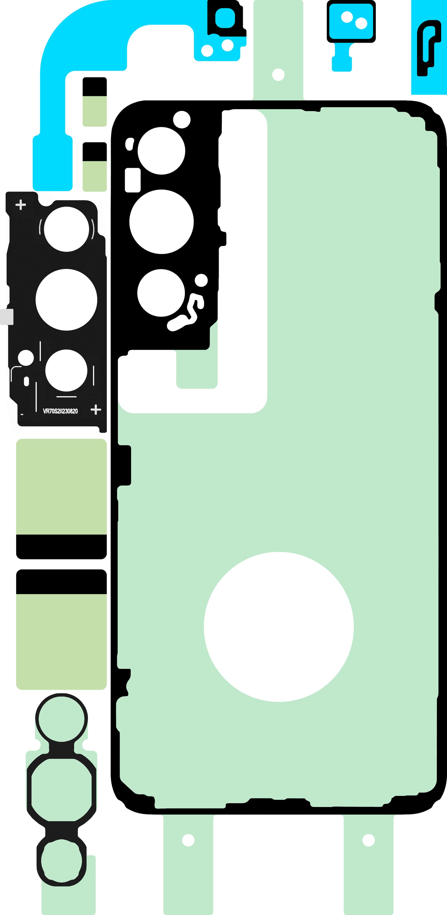 Kit Adesivo Coperchio Batteria Samsung Galaxy S22 5G S901, Service Pack GH82-27496A