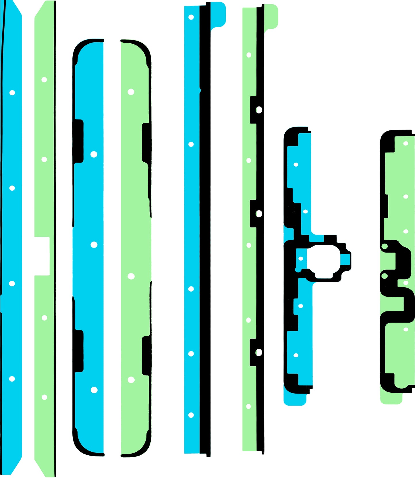 Kit Adesivo Samsung Galaxy Tab S4 10.5 T835 / Tab S4 10.5 T830, Service Pack GH82-17805A