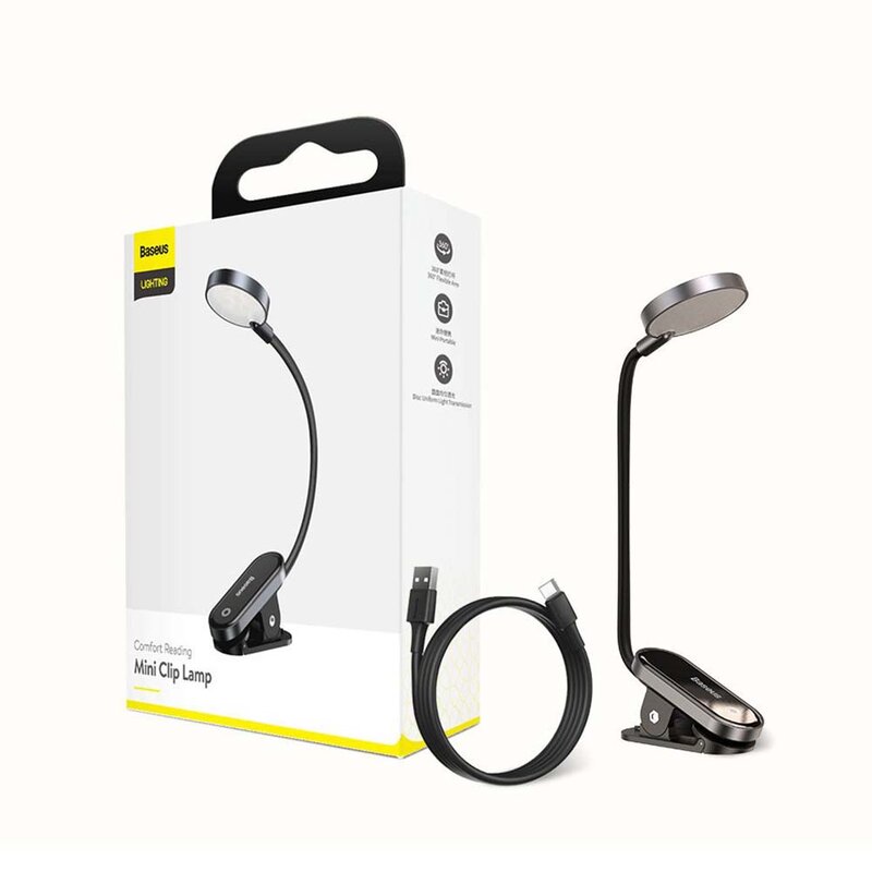 Lampada LED da scrivania Baseus Comfort Reading Mini Clip, Grigio DGRAD-0G