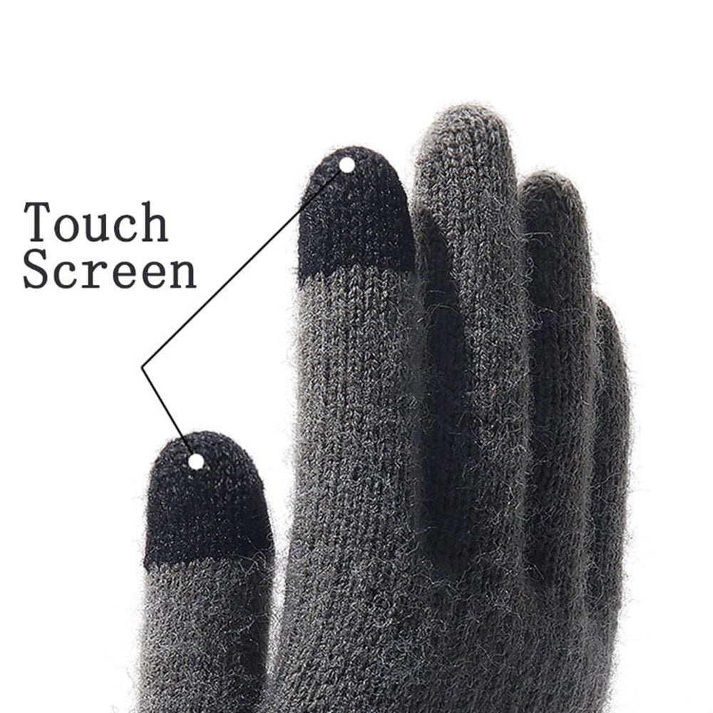 Guanti Invernali Touchscreen Uomo Techsuit ST0013, Taglia 22cm, Grigio