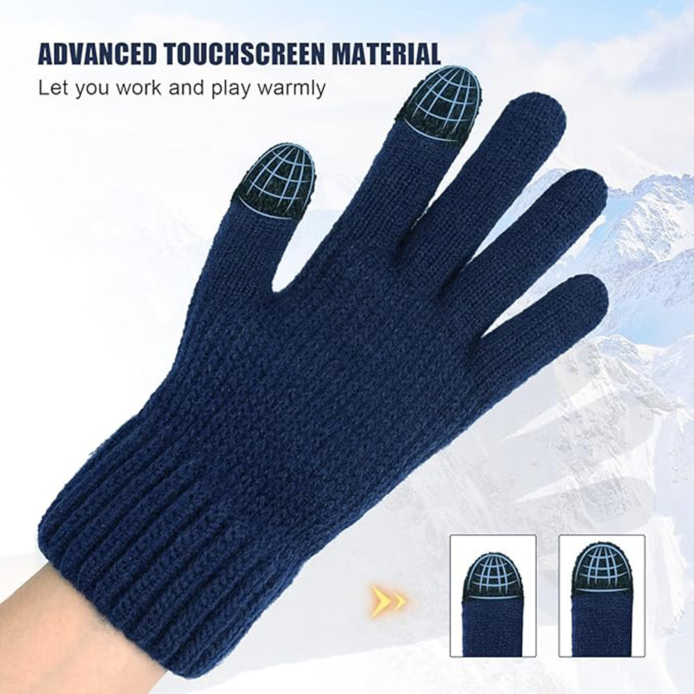 Guanti Invernali Touchscreen Unisex Techsuit ST0012, Taglia 22cm, Blu Navy