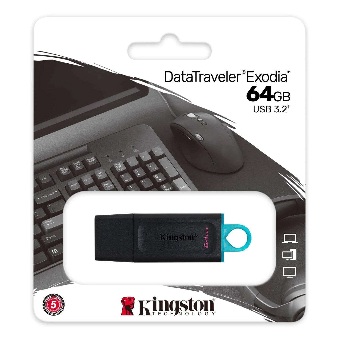 Memoria Esterna USB-A 3.2 Kingston DT Exodia, 64Gb DTX/64GB