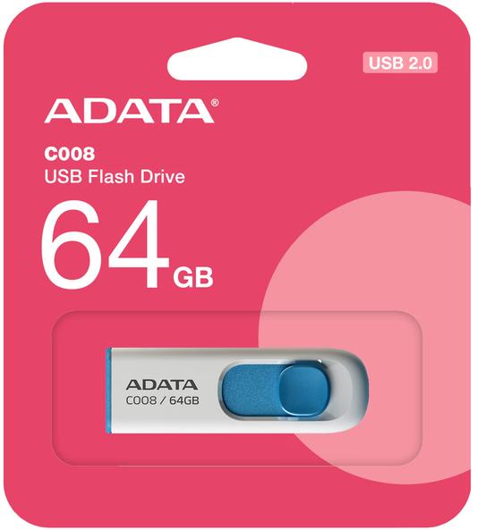 Memoria Esterna USB-A Adata C008, 64Gb AC008-64G-RWE