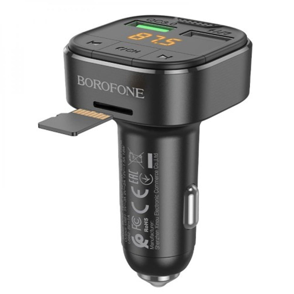 Modulatore FM Bluetooth Borofone BC43 Flash, 2 x USB-A - 1 x microSD