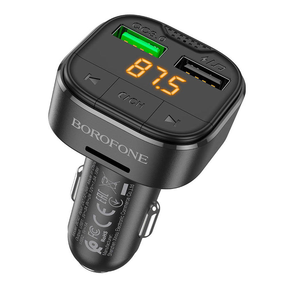 Modulatore FM Bluetooth Borofone BC43 Flash, 2 x USB-A - 1 x microSD
