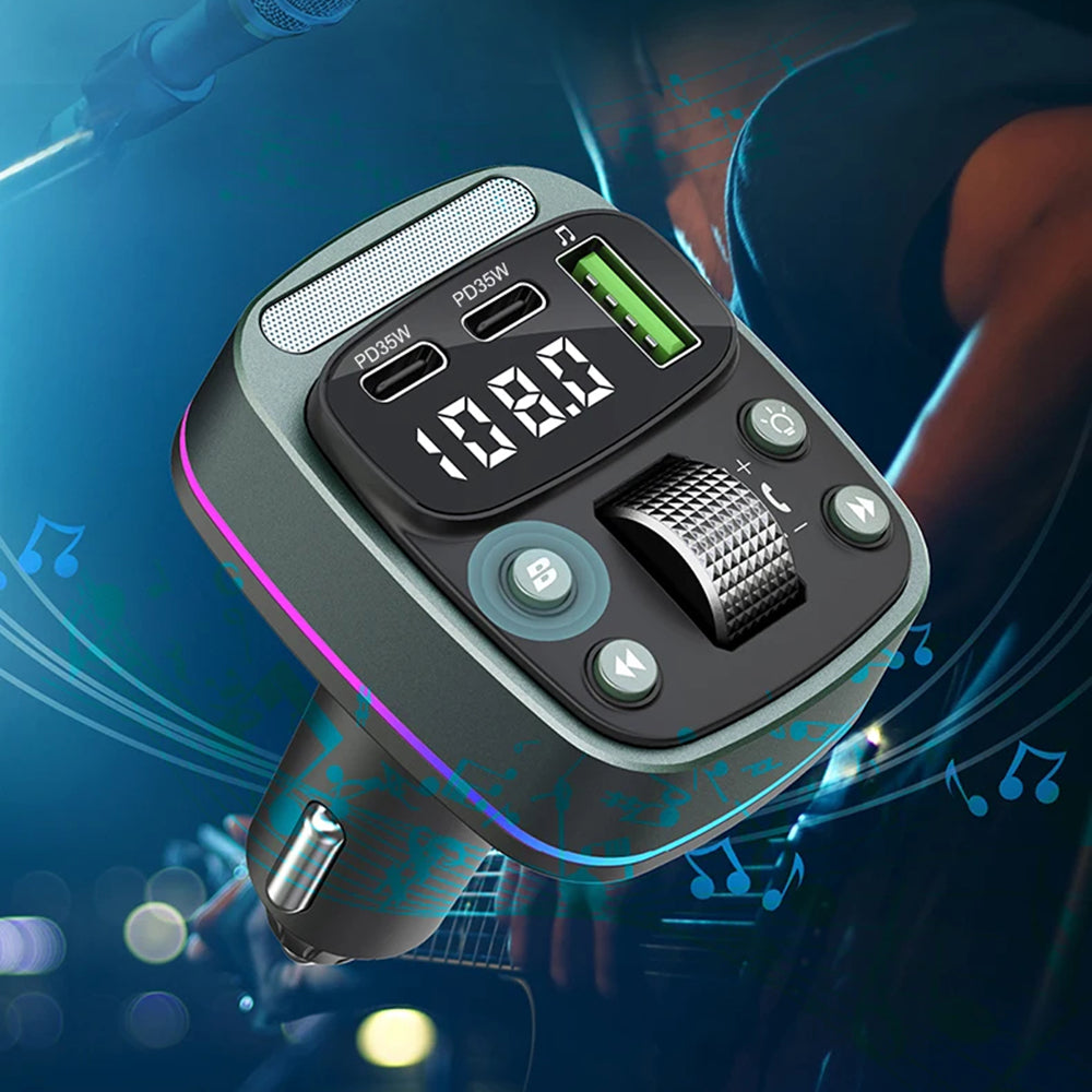 Modulatore FM Bluetooth Techsuit EchoDrive, 1 x USB-A - 2 x USB-C