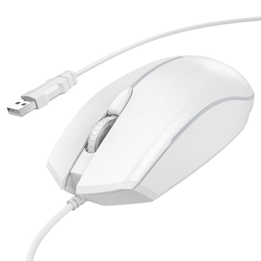 Mouse Gaming Wired USB HOCO GM37, RGB, 2400DPI, Bianco