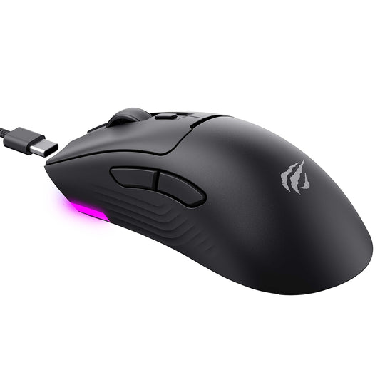 Mouse Gaming Wireless HAVIT MS966WB, 800DPI - 10000DPI, BT / Wi-Fi / Cablato, Nero