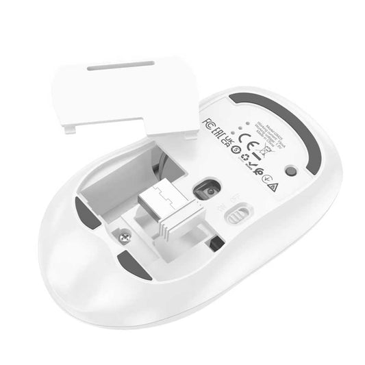 Mouse Wireless HOCO GM25, 1600DPI, BT / Wi-Fi, Bianco