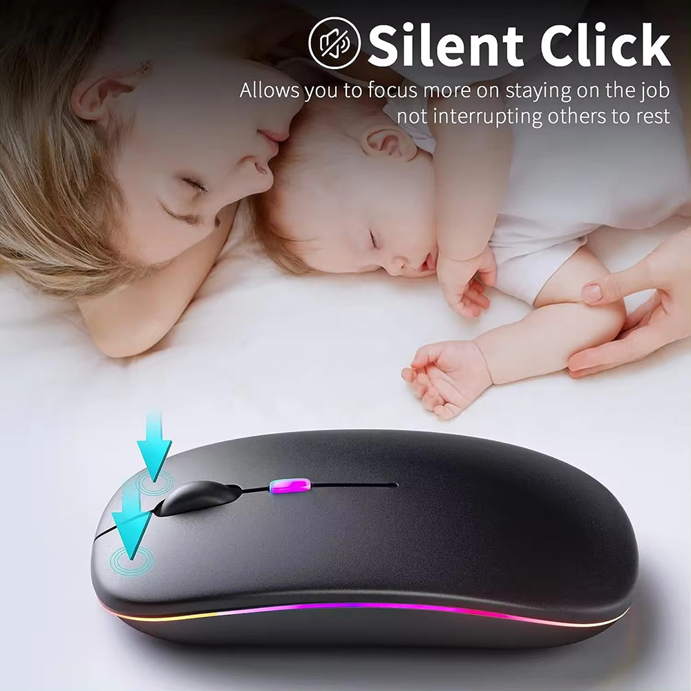 Mouse Wireless Techsuit M1, RGB, 1600DPI, BT / Wi-Fi, Nero