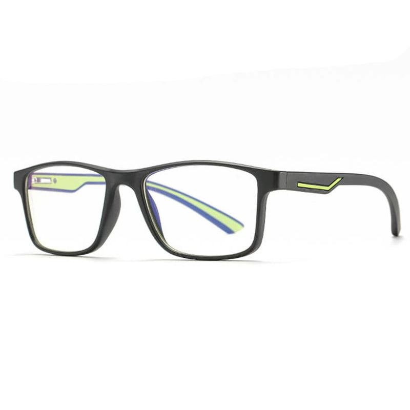 Men's Techsuit F2388 Computer Glasses, Anti-Blue Light, Black Green