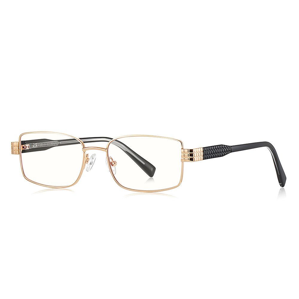 Techsuit 3163 Women's Computer Glasses, Anti-Blue Light, Black Gold