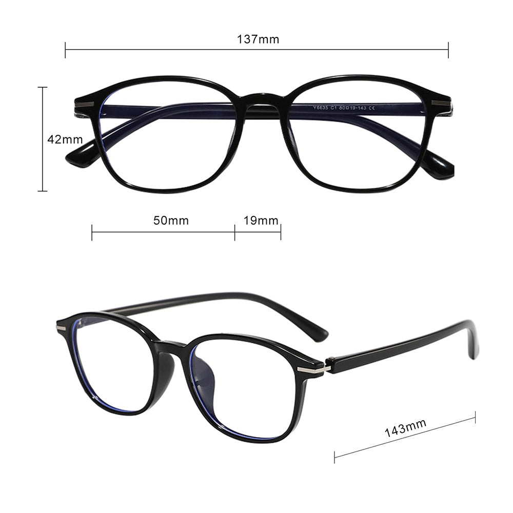 Occhiali Da Computer Unisex Techsuit 6635, Anti-Luce Blu, Neri
