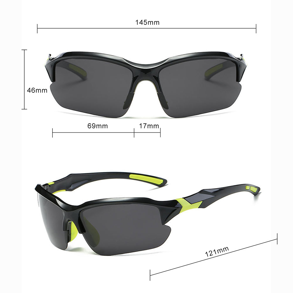 Occhiali da Ciclismo Unisex Techsuit 9301, Protezione UV, Neri