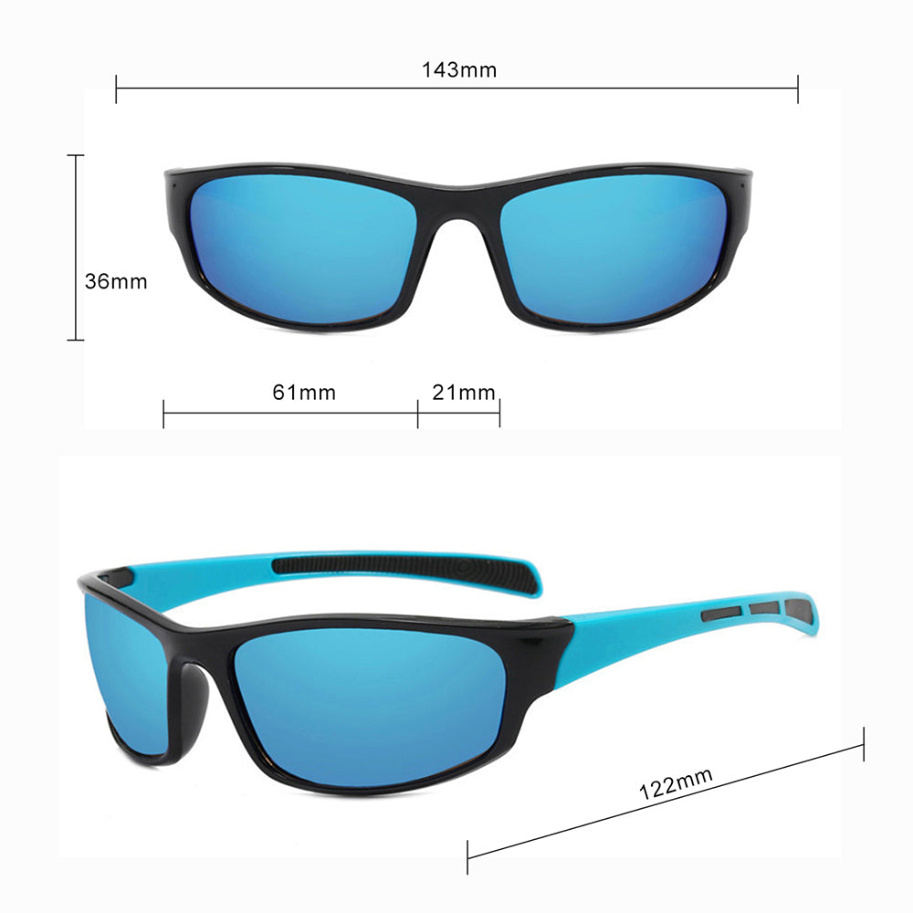 Occhiali da Ciclismo Unisex Techsuit 9937, Neri Blu Gialli