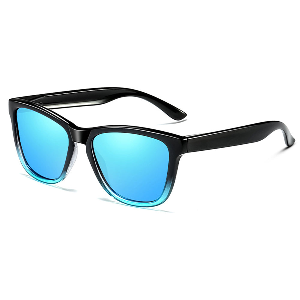 Occhiali da Sole Uomo Techsuit 0717, Polarizzati, Protezione UV, Neri Blu