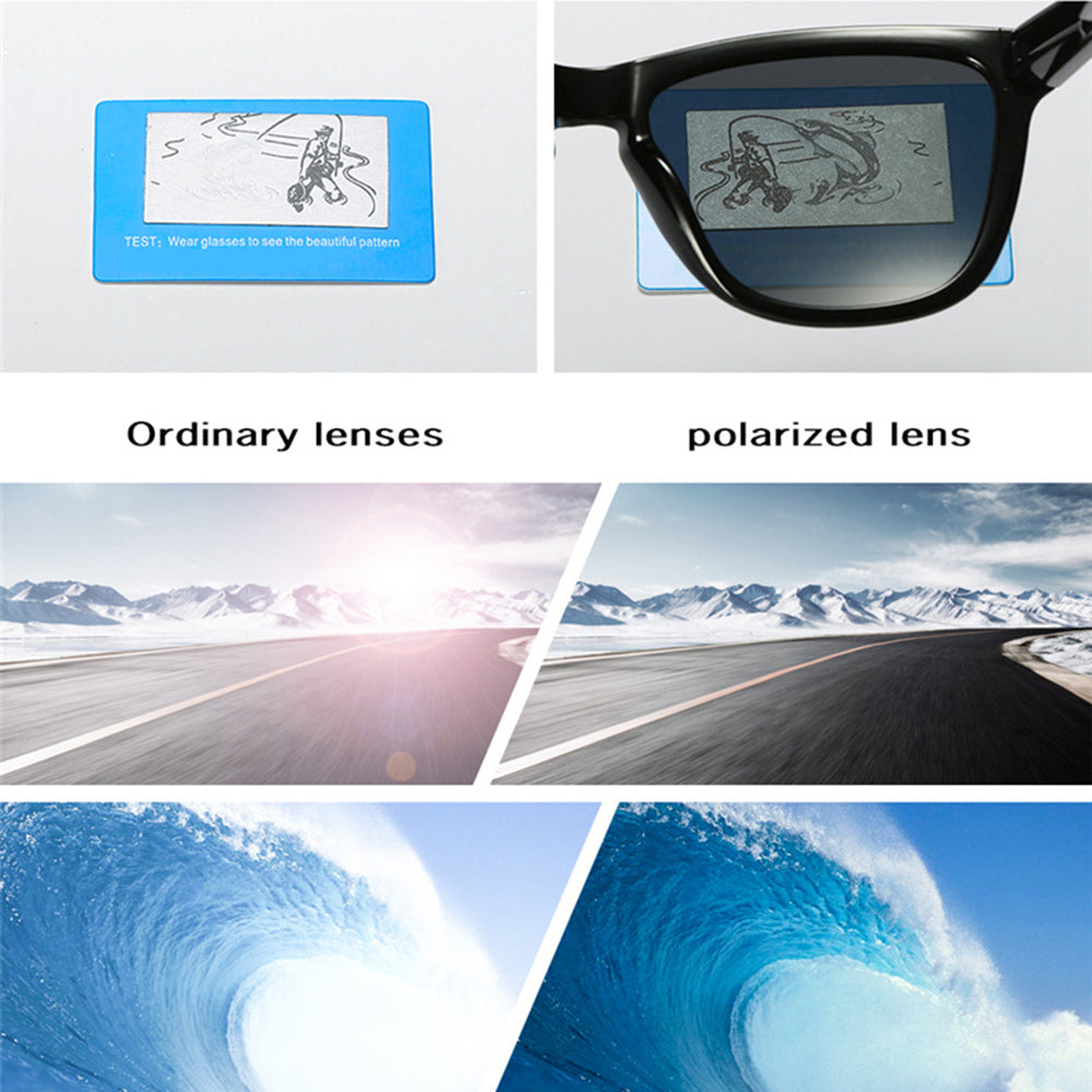 Occhiali da Sole Uomo Techsuit 0717, Polarizzati, Protezione UV, Neri Blu
