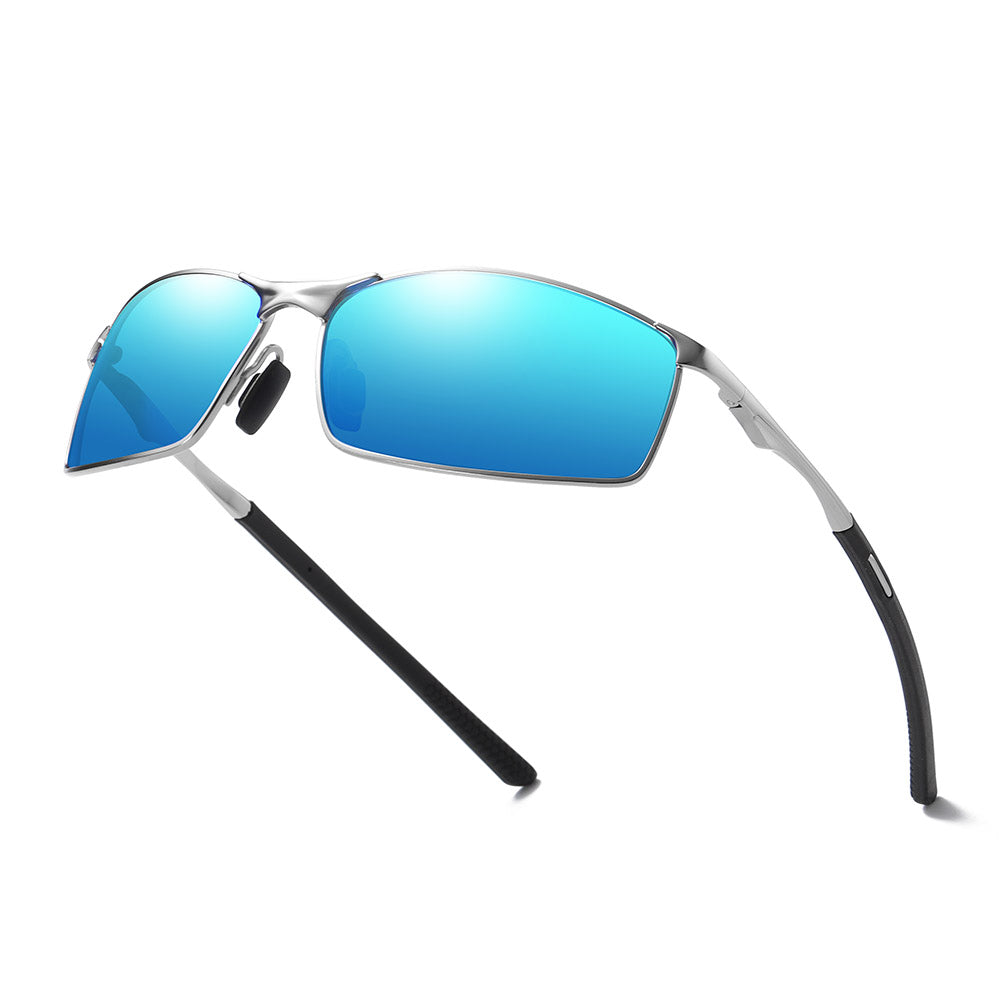 Occhiali da Sole Uomo Techsuit 559, Polarizzati, Protezione UV, Argento Blu